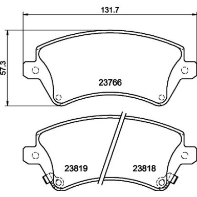 Hella | Bremsbelagsatz, Scheibenbremse | 8DB 355 017-241