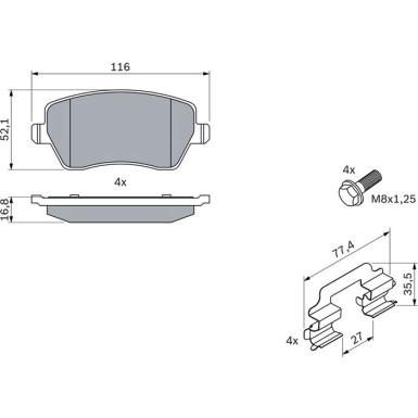 0 986 494 592 Bremsbelagsatz, Scheibenbremse
