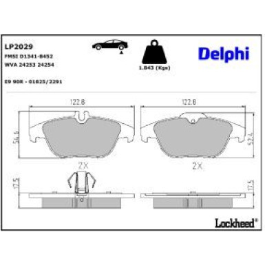 Delphi Bremsbelagsatz, Scheibenbremse LP2029