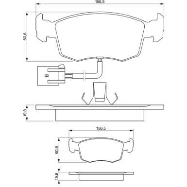 BOSCH Bremsbelagsatz, Scheibenbremse 0 986 424 352