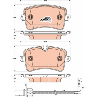GDB1902 Bremsbelagsatz, Scheibenbremse COTEC