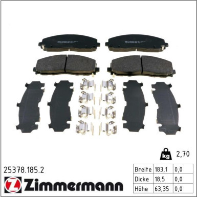 Zimmermann Bremsbelagsatz, Scheibenbremse 25378.185.2