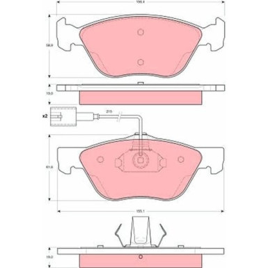 GDB1602 Bremsbelagsatz, Scheibenbremse