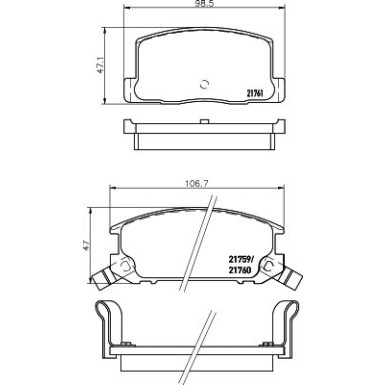 Hella | Bremsbelagsatz, Scheibenbremse | 8DB 355 016-741