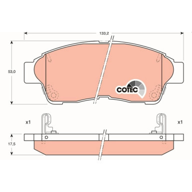 GDB1143 Bremsbelagsatz, Scheibenbremse COTEC