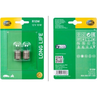 Hella Glühlampe, Park-/Positionsleuchte Long Life Up to 3x Longer Lifetime 8GA 002 071-333