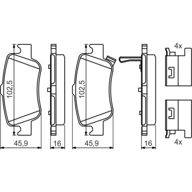 0 986 494 651 Bremsbelagsatz, Scheibenbremse