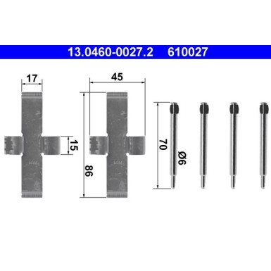 13.0460-0027.2 Zubehörsatz, Scheibenbremsbelag