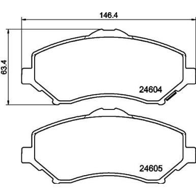 Hella | Bremsbelagsatz, Scheibenbremse | 8DB 355 014-231