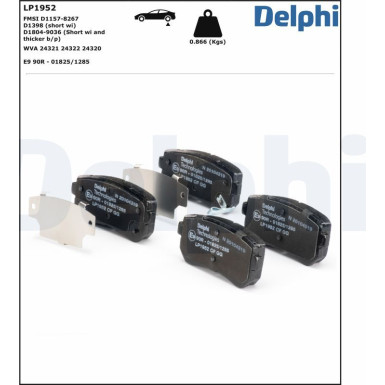 LP1952 Bremsbelagsatz, Scheibenbremse