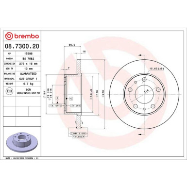 Brembo | Bremsscheibe | 08.7300.20