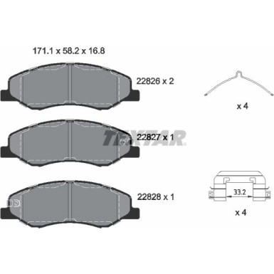 2282601 Bremsbelagsatz, Scheibenbremse