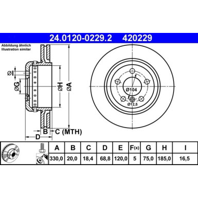 ATE 24.0120-0229.2 Bremsscheibe