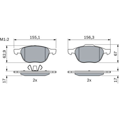 0 986 424 794 Bremsbelagsatz, Scheibenbremse