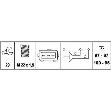 6ZT 007 836-021 Temperaturschalter, Kühlerlüfter