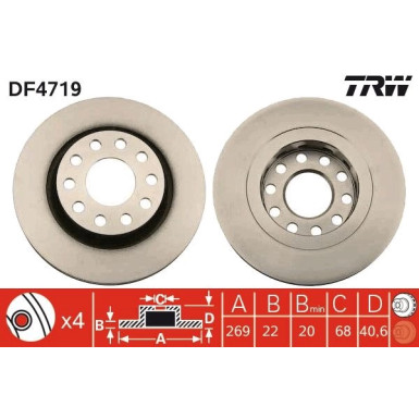 TRW | Bremsscheibe | DF4719