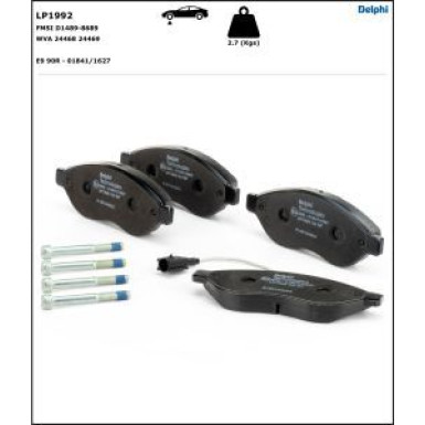 Delphi Bremsbelagsatz, Scheibenbremse LP1992