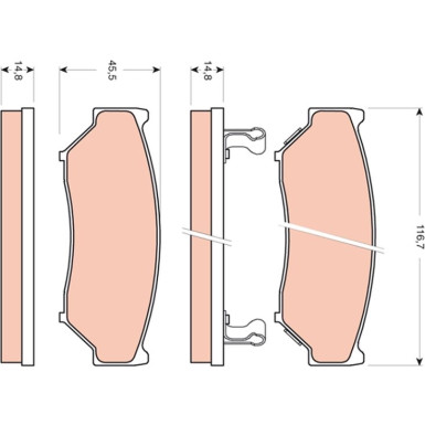 GDB3436 Bremsbelagsatz, Scheibenbremse