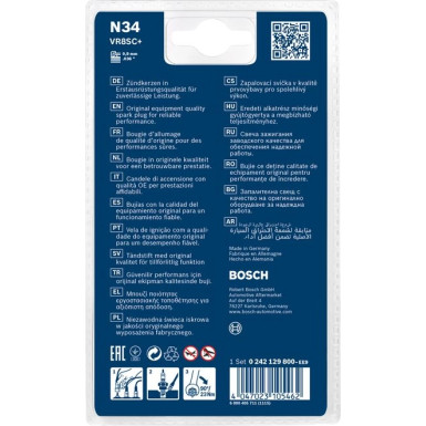 4x BOSCH Zündkerze 0 242 129 800 Nickel