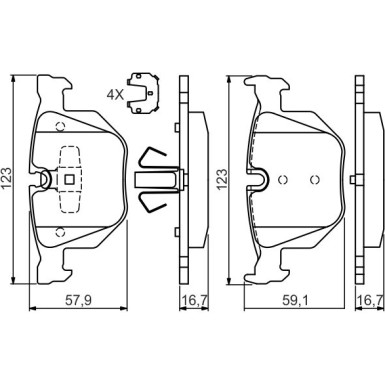 0 986 494 540 Bremsbelagsatz, Scheibenbremse