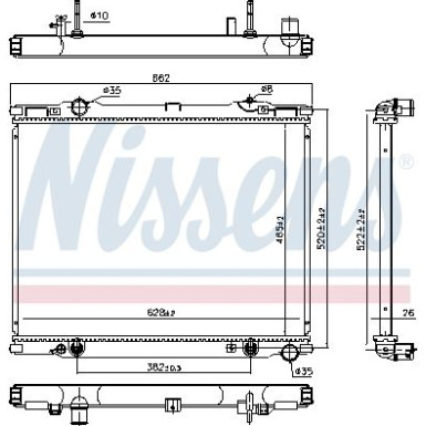 Nissens | Kühler, Motorkühlung | 66773