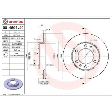 Brembo | Bremsscheibe | 08.4504.20