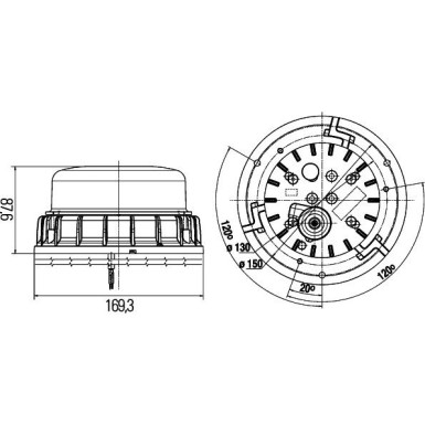 Hella Blitz-Kennleuchte K-LED 2.0 2XD 011 557-021