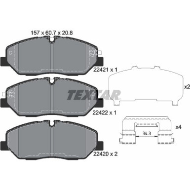 2242101 Bremsbelagsatz, Scheibenbremse Q+