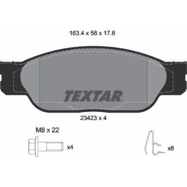 Textar Bremsbelagsatz, Scheibenbremse Q+ 2342301