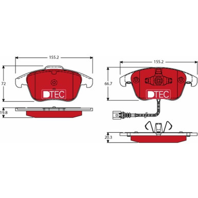 GDB1762DTE Bremsbelagsatz, Scheibenbremse DTEC COTEC