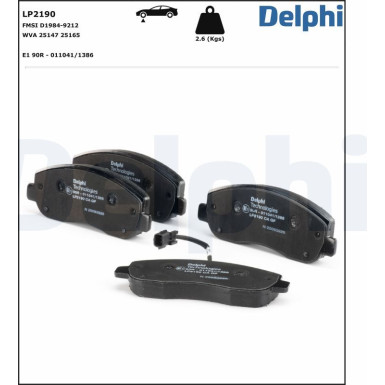 LP2190 Bremsbelagsatz, Scheibenfeststellbremse