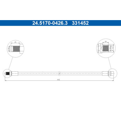 ATE | Bremsschlauch | 24.5170-0426.3