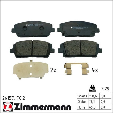 Zimmermann Bremsbelagsatz, Scheibenbremse 26157.170.2