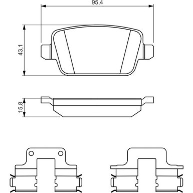 BOSCH Bremsbelagsatz, Scheibenbremse 0 986 494 639
