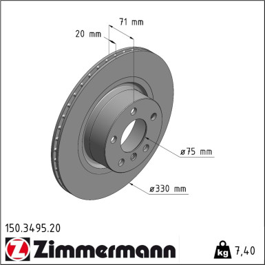 Zimmermann Bremsscheibe Coat Z 150.3495.20