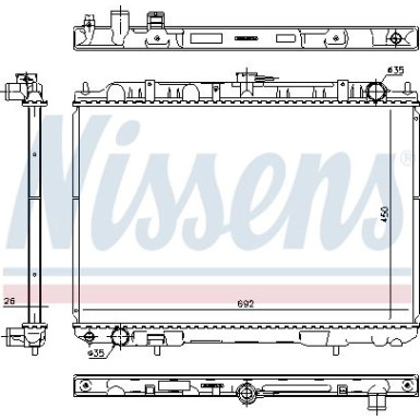 Nissens | Kühler, Motorkühlung | 606160