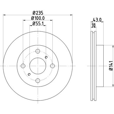 Hella | Bremsscheibe | 8DD 355 107-281