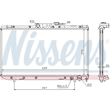 Nissens | Kühler, Motorkühlung | 64664A