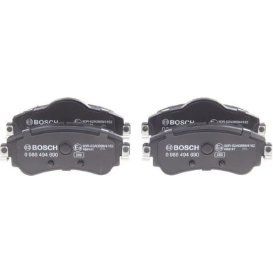 BOSCH | Bremsbelagsatz, Scheibenbremse | 0 986 494 690