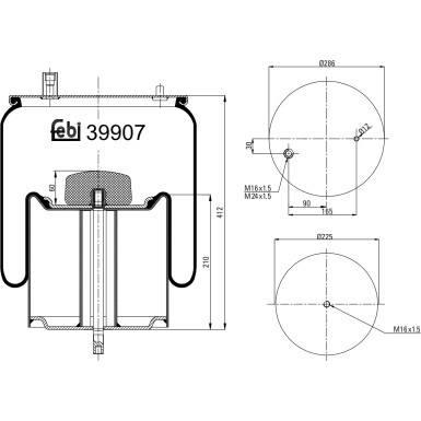 FEBI BILSTEIN 39907 Federbalg, Luftfederung