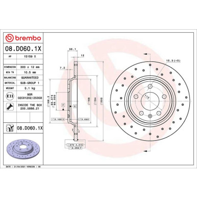 Brembo | Bremsscheibe | 08.D060.1X