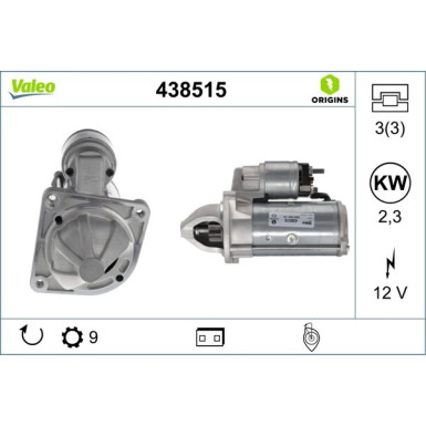 438515 Starter VALEO ORIGINS - NEW O.E. TECHNOLOGIE