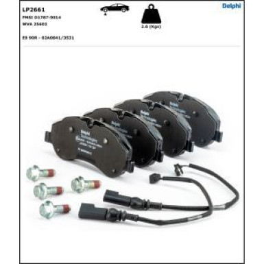 Delphi Bremsbelagsatz, Scheibenbremse LP2661