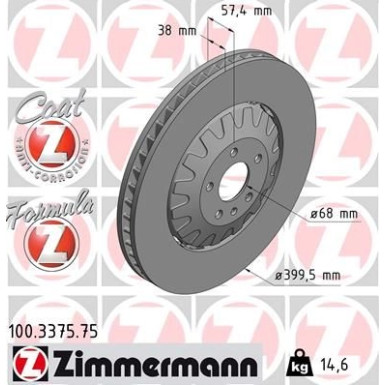 Zimmermann 2 x ZIMMERMANN Bremsscheibe Formula Z 100.3375.75