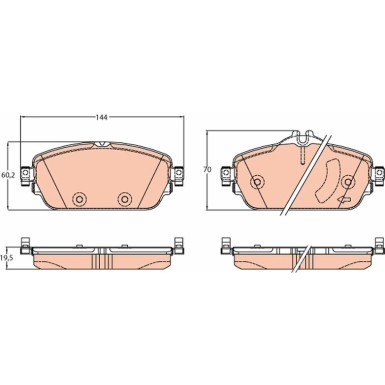 GDB2070 Bremsbelagsatz, Scheibenbremse
