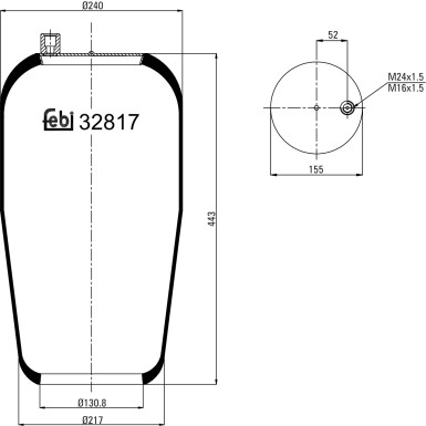 FEBI BILSTEIN 32817 Federbalg, Luftfederung