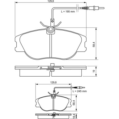 BOSCH Bremsbelagsatz, Scheibenbremse 0 986 424 033 BOSCH Bremsbelagsatz, Scheibenbremse 0 986 424 033