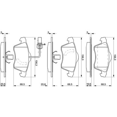 0 986 424 537 Bremsbelagsatz, Scheibenbremse