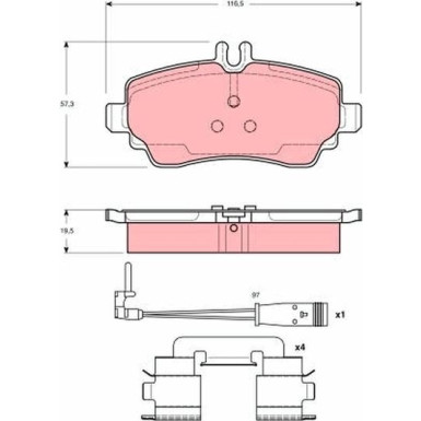 GDB1480 Bremsbelagsatz, Scheibenbremse