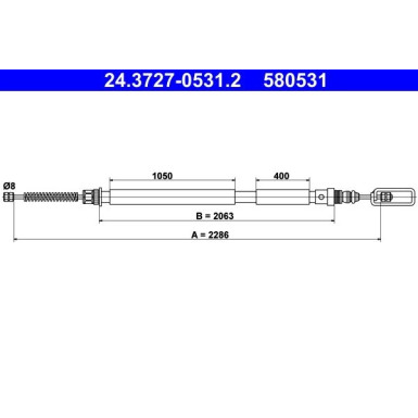 24.3727-0531.2 Seilzug, Feststellbremse 24.3727-0531.2 Seilzug, Feststellbremse